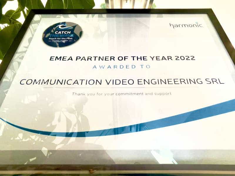 Harmonic seleziona CVE come partner dell’anno 2022