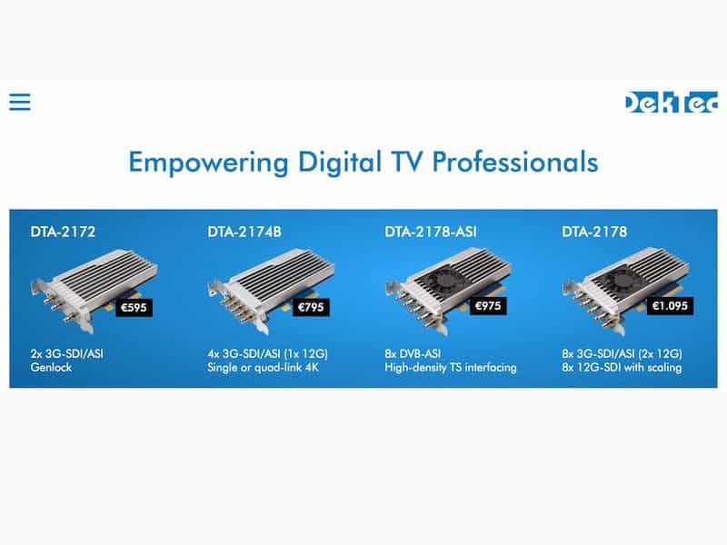 DekTec dal NAB 2023: schede aggiuntive per PC…